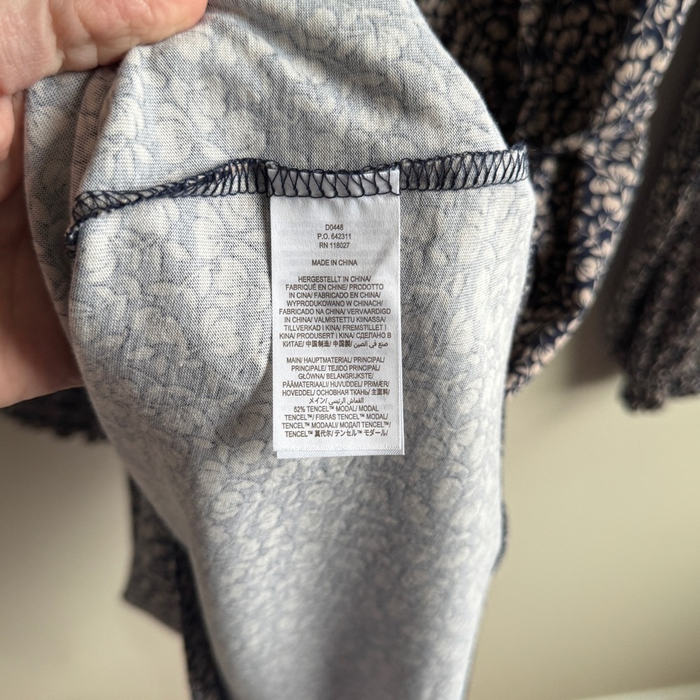 BODEN Ditsy Floral Long Sleeve Belted Shift Dress Women’s 12L Beige Blue Tan Ten - Picture 8 of 9